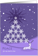 Christmas Peace for Aunt in Law in Violet Colors card