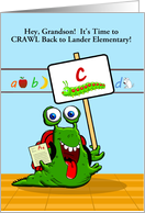 For Grandson Back to Elementary School with Crawling Caterpillar card