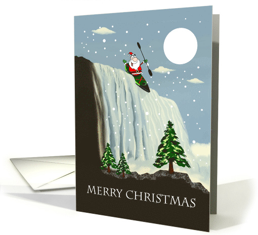 Santa Kayaking a Waterfall, Christmas card (1546286)