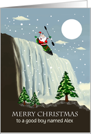 Custom Christmas Letter From Santa to Alex, Kayaking card