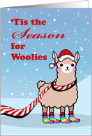 Happy Llamadays ’Tis the Season for Woolies with Festive Llama card