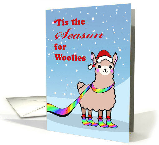 Llama Drama, Christmas Rainbow Theme, Gay, Lesbian card (1549904)