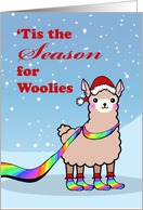 Llama Drama, Christmas Rainbow Theme, Gay, Lesbian card