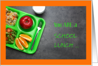 School Lunch Hero Day with Lunch Tray and Food card