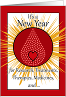 New Year’s for Hemophilia Healthcare Workers with Blood Drop Heart card