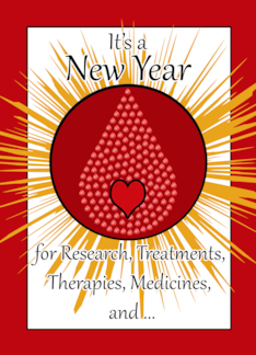 New Year's for Hemophilia Healthcare Workers with Blood Drop Heart