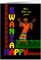 Kwanzaa for Mom with Custom Front Dancing Woman Shares Spirit card