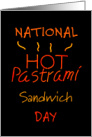 National Hot Pastrami Sandwich Day, Neon Sign card