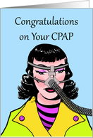 Funny Congratulations on Your CPAP, Retro Woman card