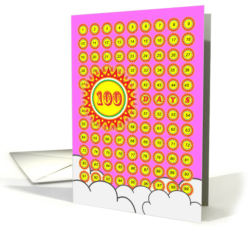 Baby Girl's First One Hundred Days Milestone with Sunshine card