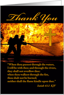 Christian Thank You for Firefighters with Scripture Isaiah 43:2 card