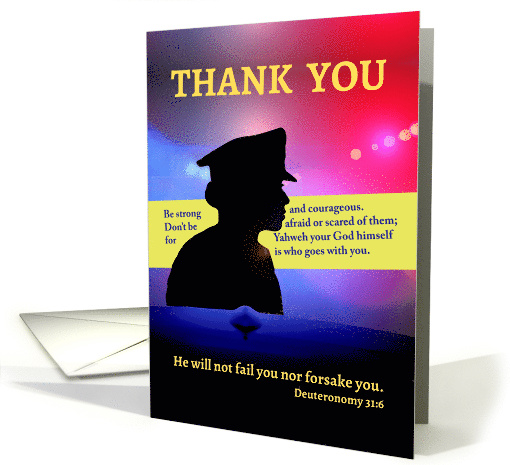For Female Police Officer Thank You with Bible Verse... (1557490)