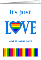 Dad Father’s Day It’s Just Love LGBTQ Rainbow Heart card