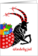 Glaedelig jul Danish Christmas with Yule Goat card