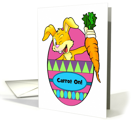 Custom Front Winking Easter Bunny with Carrot card (1559306)