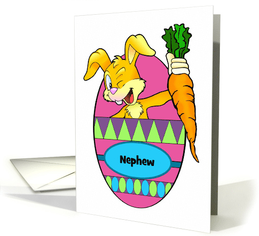 Custom Front Easter Bunny with Carrot for Nephew card (1559308)