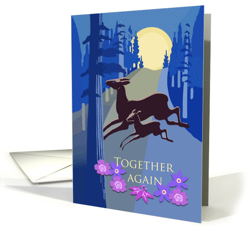 Congratulations on Reunion with Birth Mom, Deer in Woods card