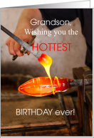 25th Birthday for Grandson with Glassblowing and Art Glass card