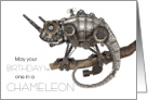 Steampunk Birthday, One in a Chameleon Pun card