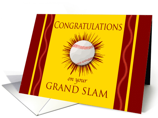 Congratulations on your Grand Slam with Baseball and Smash Lines card