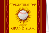 Congratulations on your Grand Slam with Baseball and Smash Lines card