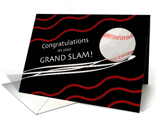 Congratulations on your Grand Slam with Baseball and Action Lines card