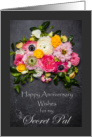 Wedding Anniversary for Secret Pal, Flowers on Slate card