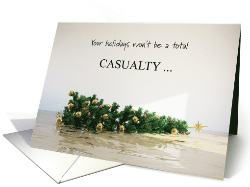 Christmas Holidays Insurance Business with Flopped Tree card (1580240)