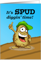 Potato Harvest, Spud Diggin’ Time, Cute Potato card