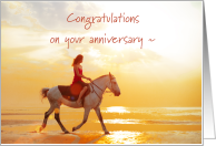 Congratulations on 25th Work Anniversary, Horse on Beach card