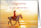 Congratulations on 25th Work Anniversary, Horse on Beach card