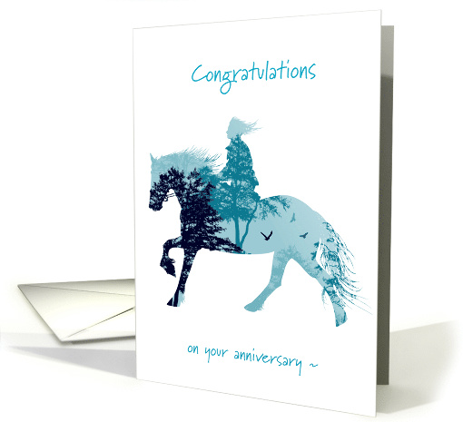 Congratulations 25th Work Anniversary, Horse and Rider card (1590340)