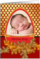 Baby Red Egg and Ginger Party Invitation with Custom Front card
