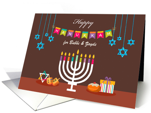 Grandparents Hanukkah for Bubbe and Zayde Custom Front card (1641240)