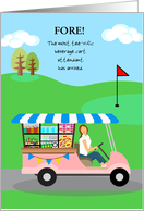 Congratulations on New Job as Golf Course Beverage Cart Attendant card
