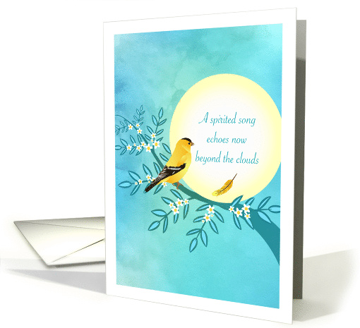 Sympathy with Goldfinch Bird on Flowering Branch card (1656028)