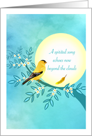 Sympathy with Goldfinch Bird on Flowering Branch card