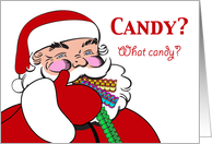 Ribbon Candy Day with Santa Claus Asking What Candy Question card