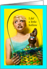 Funny Easter with Girl Eating Hollow Chocolate Bunny card