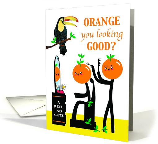 Funny Congratulations on New Hair Style with Oranges and Puns card