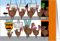 Funny Thanksgiving with Turkey Identity Protection Program Theme card