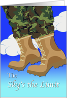 Invitation for Boot Camp Send Off Party with Camouflage and Boots card