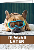 Feel Better Soon with Dog Tired French Bulldog Wearing Goggles card