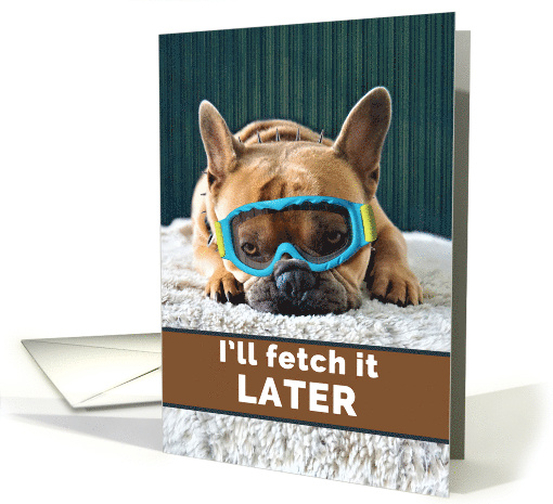 Feel Better Soon with Dog Tired French Bulldog Wearing Goggles card