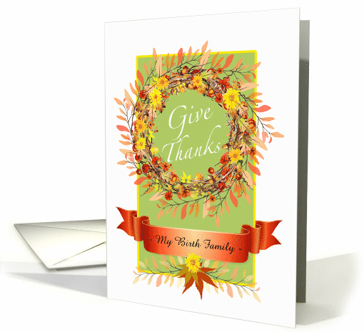 Custom Front Thanksgiving Wreath for My Birth Family card (1705188)