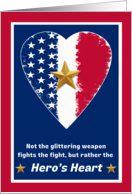 Gold Star Fathers Day with Patriotic Heros Heart Proverb card