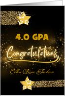 Custom Congratulations on 4.0 GPA Straight As Academic Achievement card