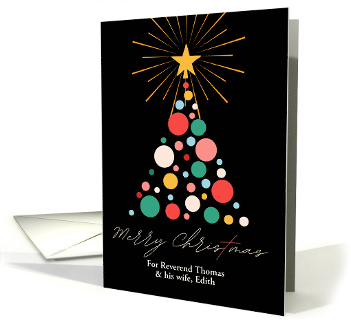 Custom Christmas for Reverend and His Wife with Colorful Tree card
