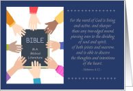 Congratulations M.A. Degree Biblical Literature Hands on Bible card
