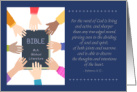 Congratulations M.A. Degree Biblical Literature Hands on Bible card